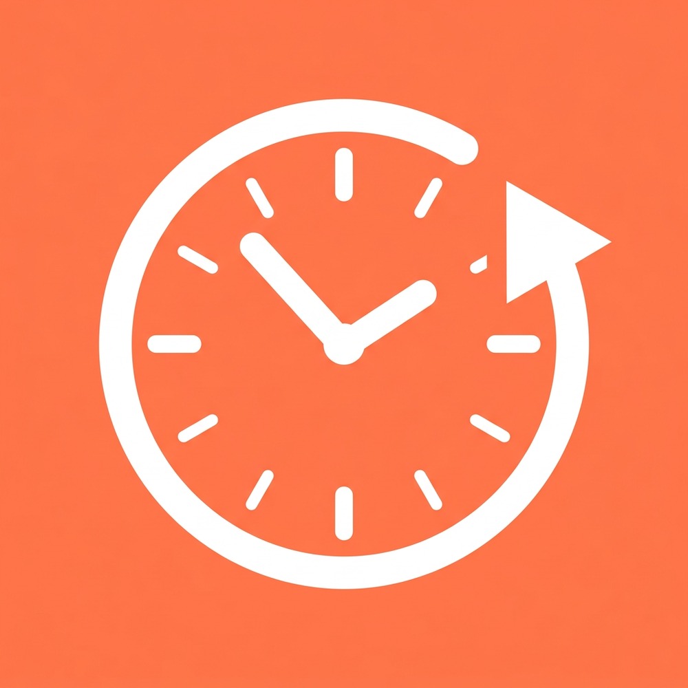 B - clock with forward arrow
